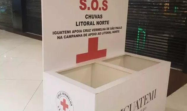 Cruz Vermelha em parceria com Shopping Iguatemi São Paulo recebe doações em apoio ao Litoral Norte
