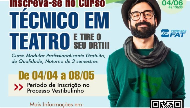 Curso Técnico em Teatro gratuito’ está com inscrições abertas até 8 de maio, numa parceria da Etec e Prefeitura de São Sebastião
