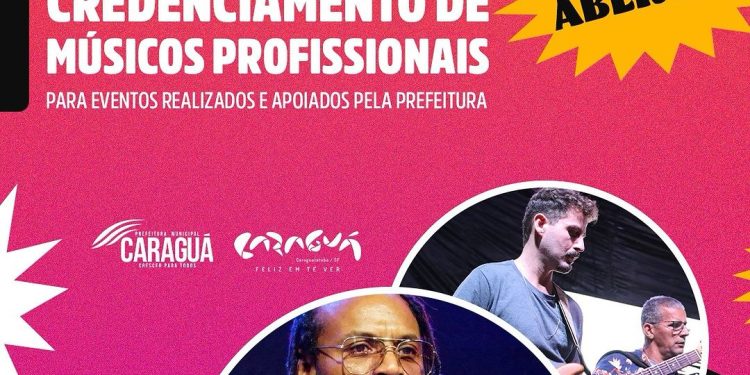 Estão abertas as inscrições para o credenciamento de artistas para eventos da Prefeitura de Caraguá
